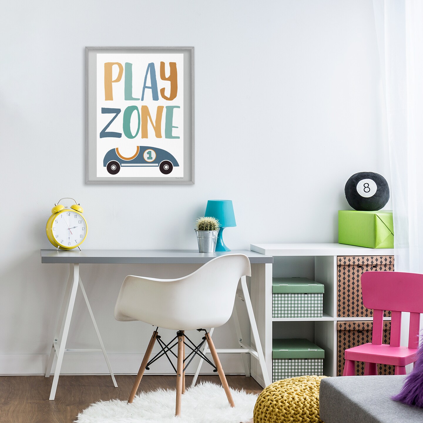 Stupell Industries Play Zone Racecar Framed Giclee, design by Susan Ball