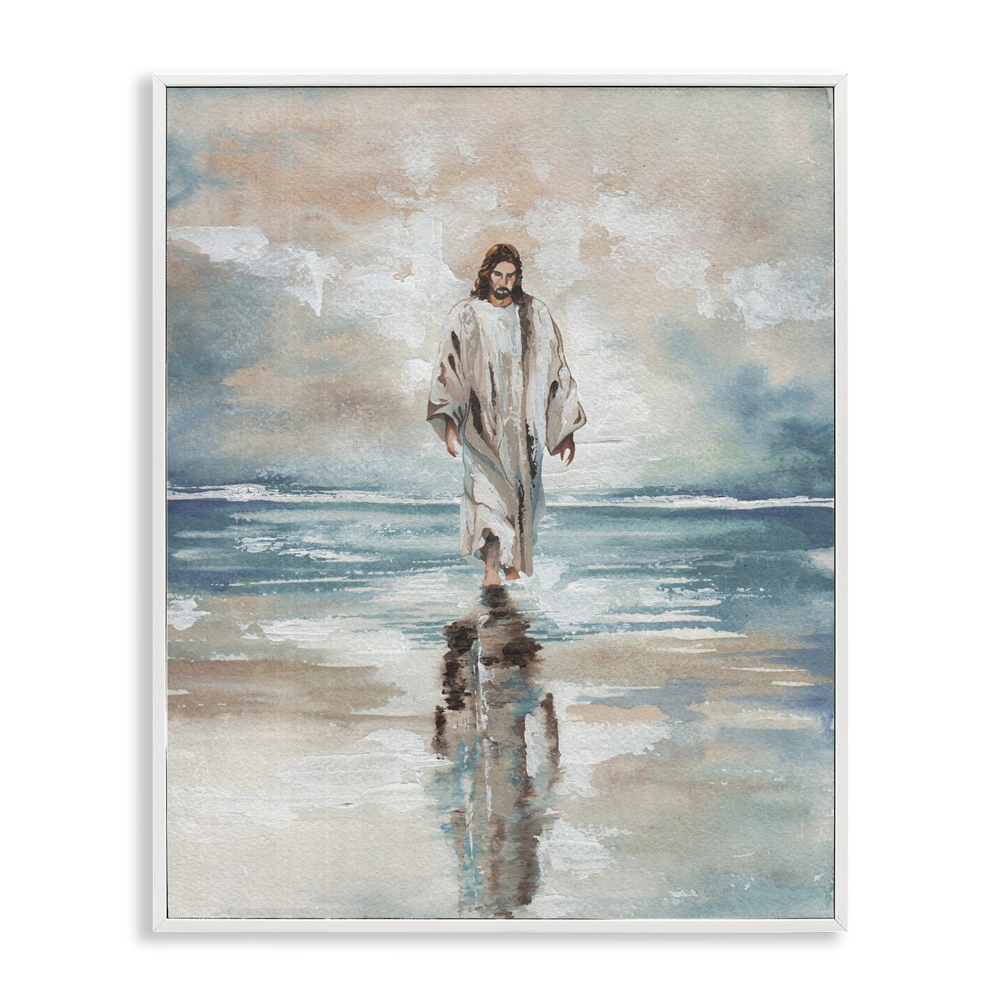 Stupell Industries Jesus on Water Framed Giclee, design by Elizabeth Medley