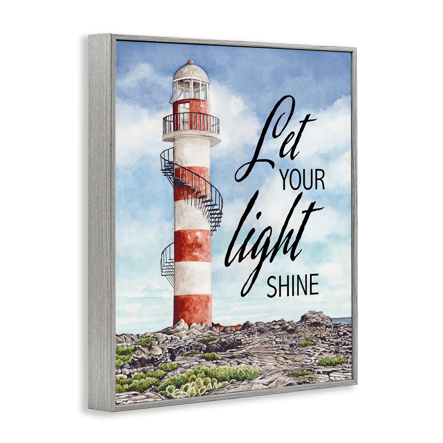 Stupell Industries Let Your Light Shine Beacon Framed Giclee, design by Cindy Jacobs