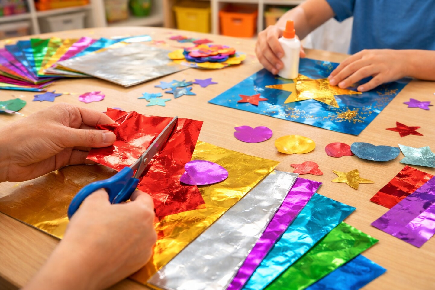 Metallic Silver Foil Paper 8.5" x 11" – 12 Sheets Pack | Shiny Craft Paper for Classroom Projects, Decorations & DIY Crafts