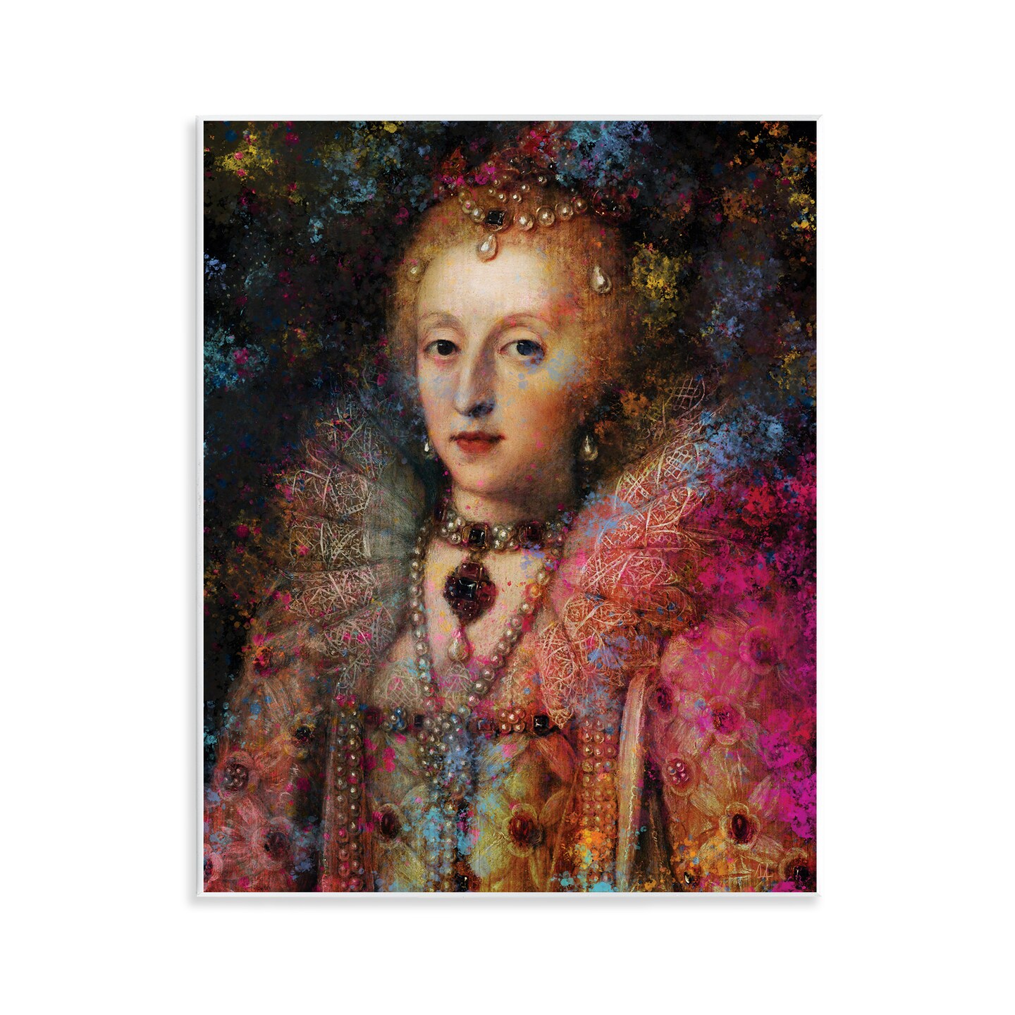 Stupell Industries Dappled Royalty Renaissance Portrait Wall Plaque, design by Sarah Adams