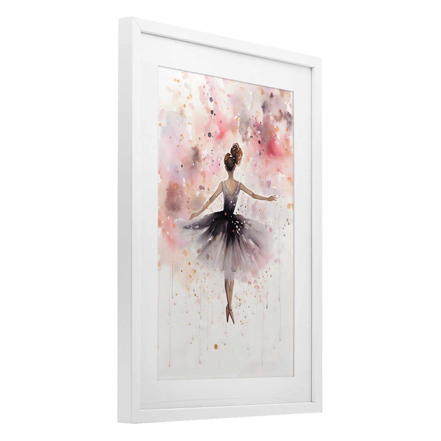 Stupell Industries Watercolor Ballerina Atmosphere Framed Print Under Glass, design by Creative Studio