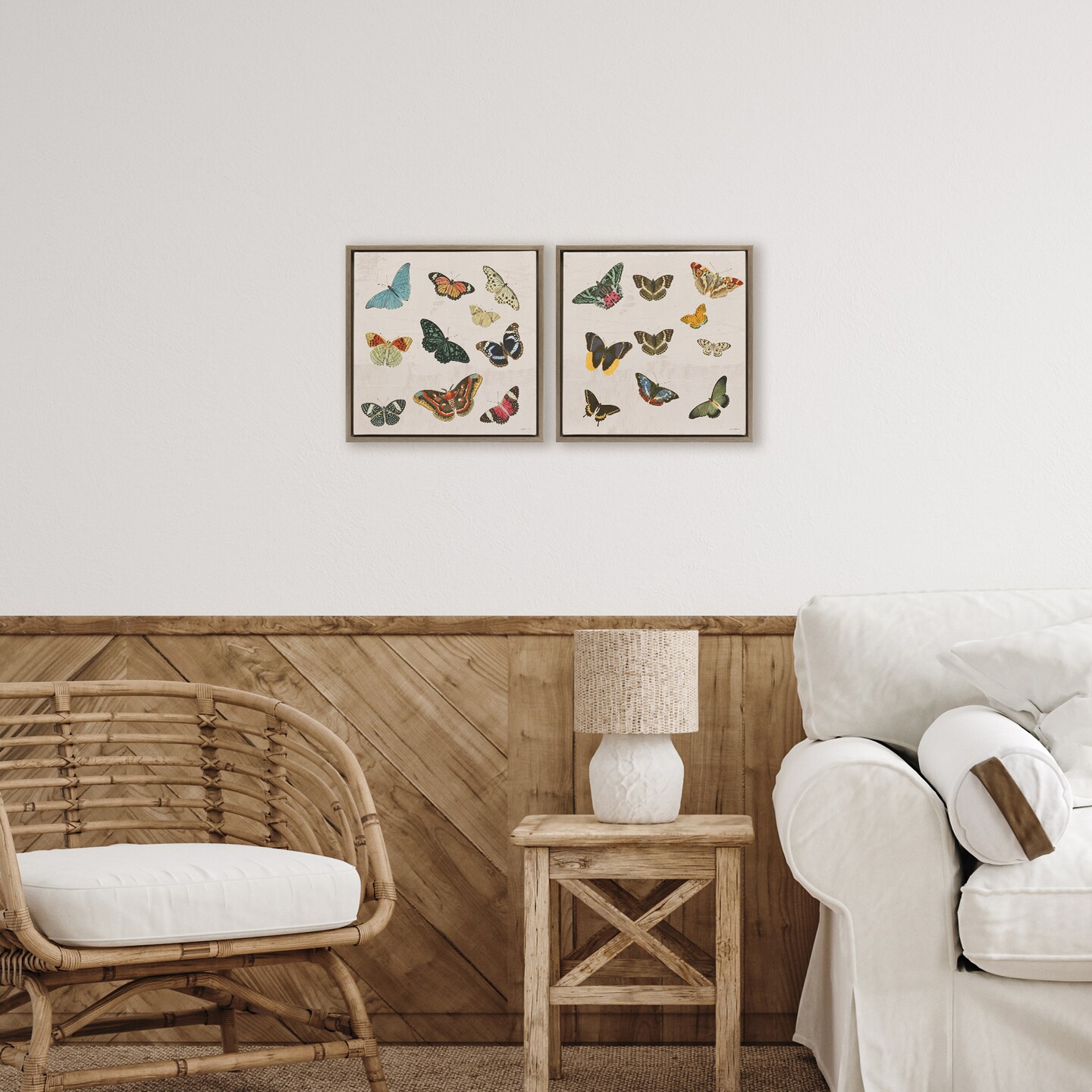 Stupell Industries Collection of Vintage Butterflies 2pc Floating Frame Set, design by Dan Meneely