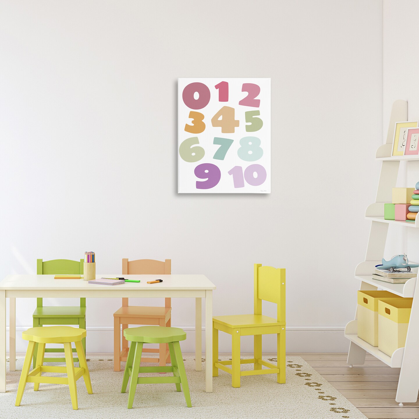 Stupell Industries Muted Counting Numbers Canvas, design by Susan Ball