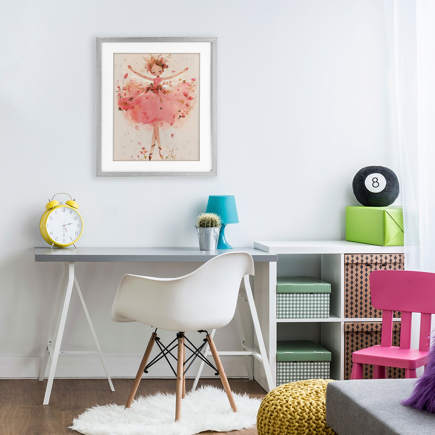 Stupell Industries Pink Floral Dress Ballerina Framed Print Under Glass, design by Creative Studio