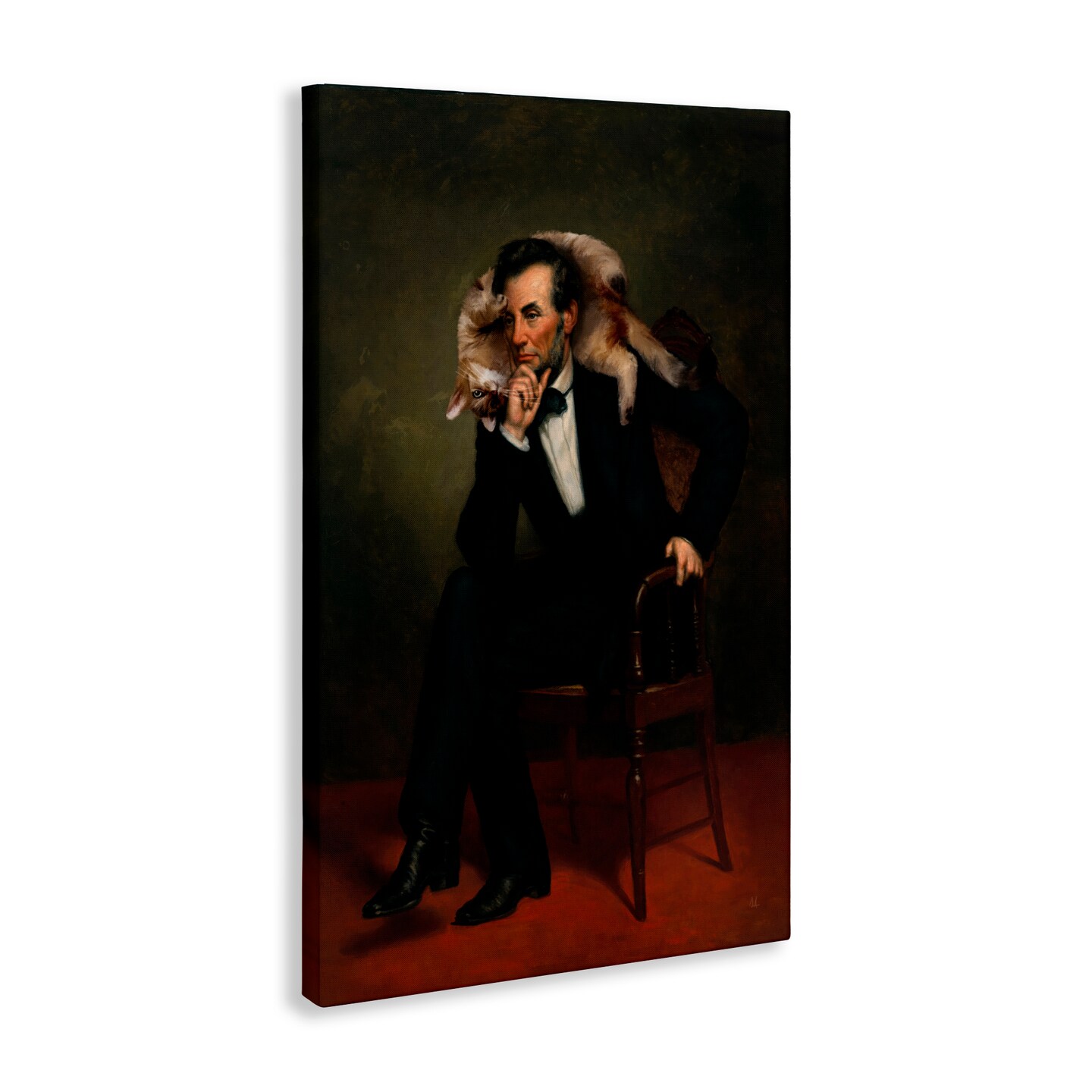 Stupell Industries Cat & Historical Leader Canvas, design by Sarah Adams