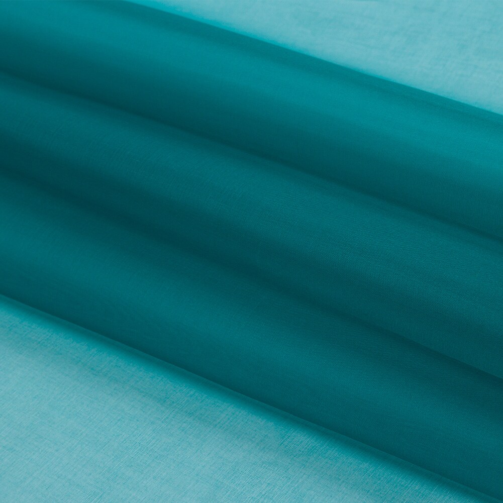 1 Yard Luxury Silk Organza Fabric Sheer Lightweight Solid Deep Teal Blue 44 Inch Width