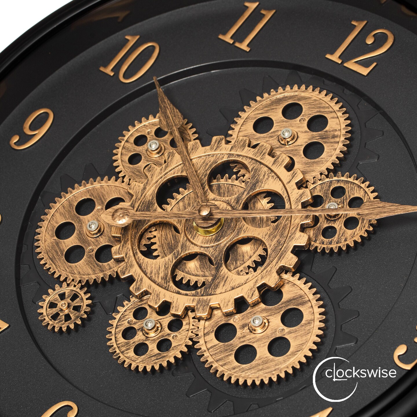 Clockswise 16&#x27;&#x27; Industrial Exposed Rotating Gear Wall Clock Steampunk Aesthetic with Vintage-Inspired Design Rustic Accents &#x26; Mechanical Charm Perfect for Living Room Bedroom Office or Entryway D&#xE9;cor