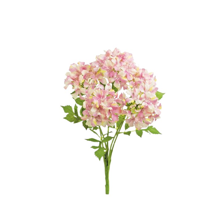 19" Pink & Lavender Artificial Hydrangea Bush – Faux Floral for Weddings & Home Décor (5640-PLAV)