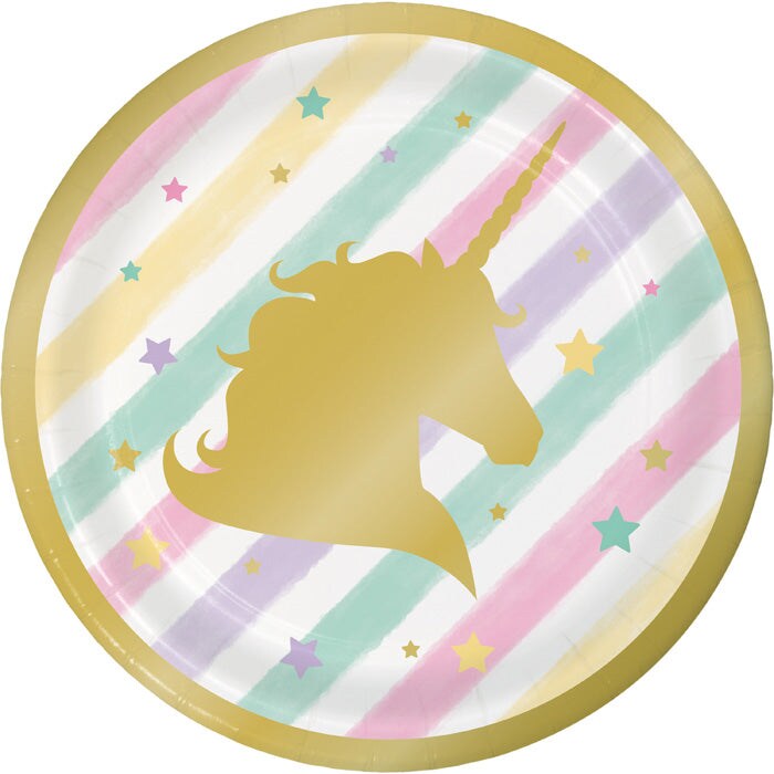 Sparkle Unicorn Paper Dessert Plates (8/Pkg)