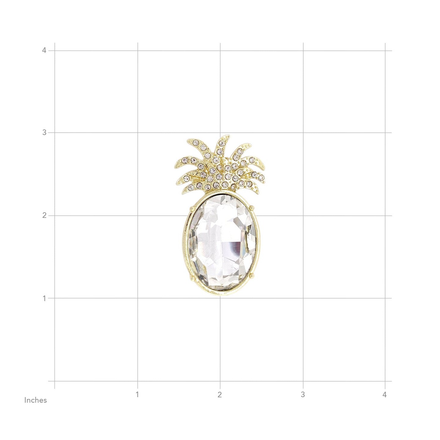 Bright Gold and Glass Pineapple Brooch