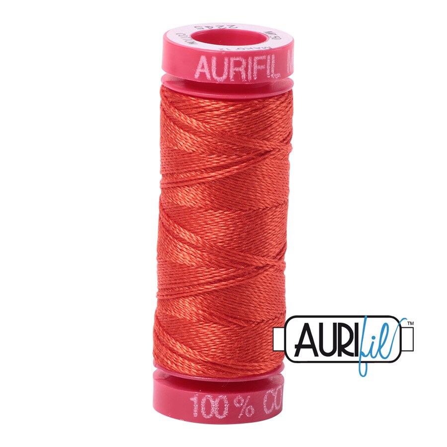 Red Orange (2245) | 12wt Small Spool (50M / 54Y) | Aurifil Thread
