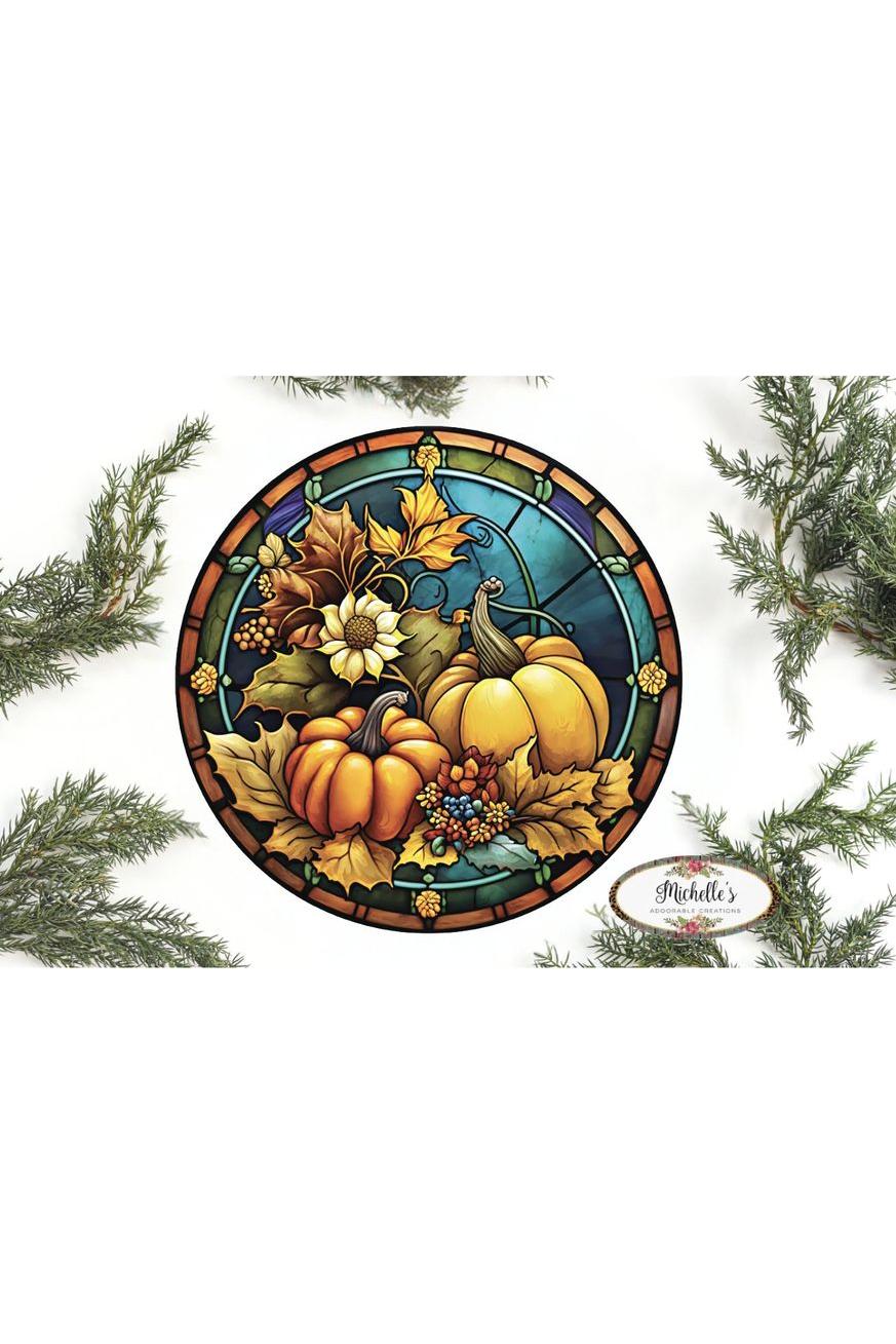 Faux Stained Glass Fall Pumpkin Sign