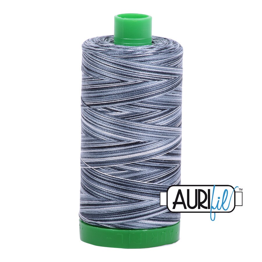 Graphite - Variegated (4665) | 40wt Large Spool (1000M / 1094Y) | Aurifil Thread