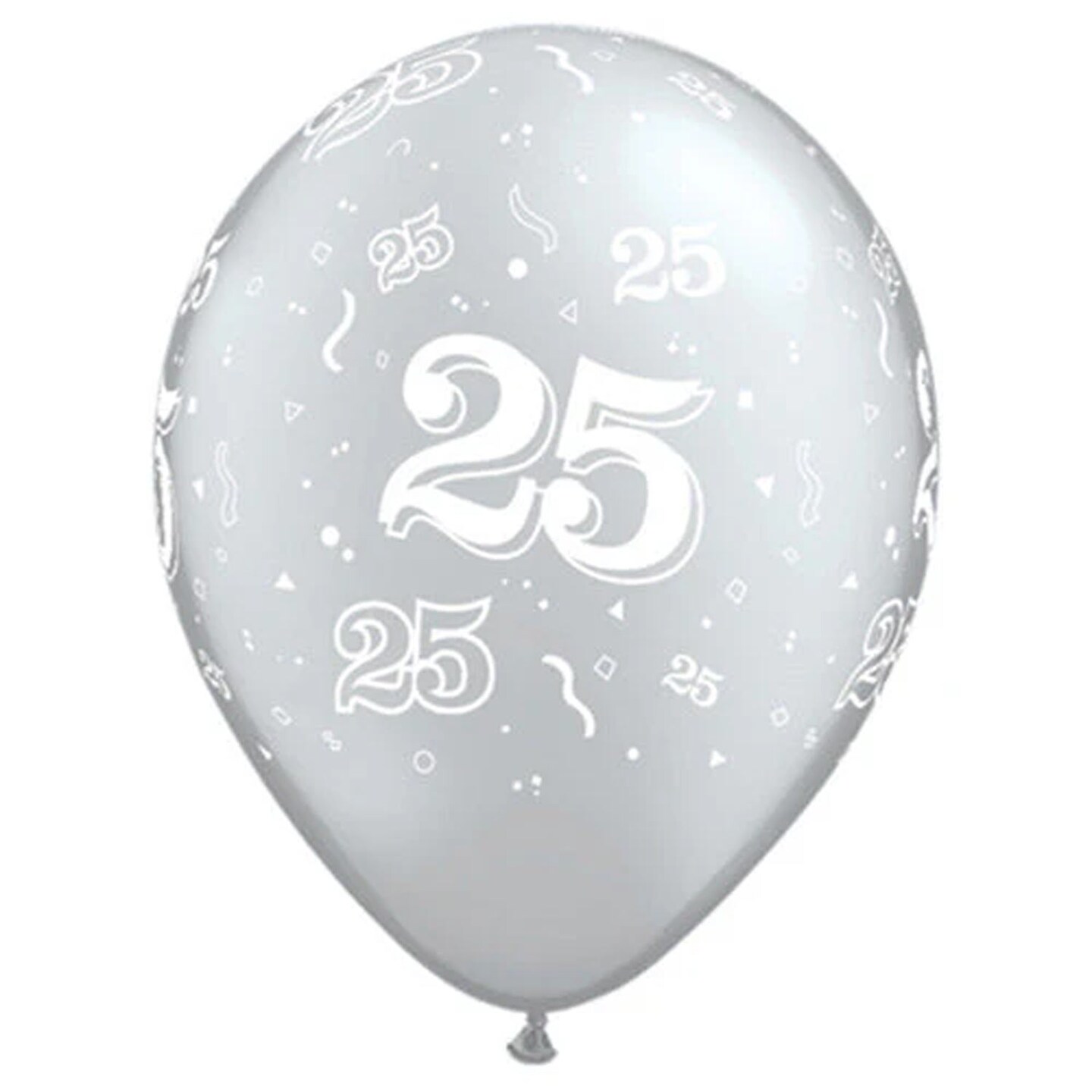 25 A Round Silver Latex Balloons 11&#x22; Birthday Anniversary Party Balloons