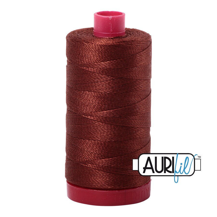 Copper Brown (4012) | 12wt Large Spool (325M / 356Y) | Aurifil Thread