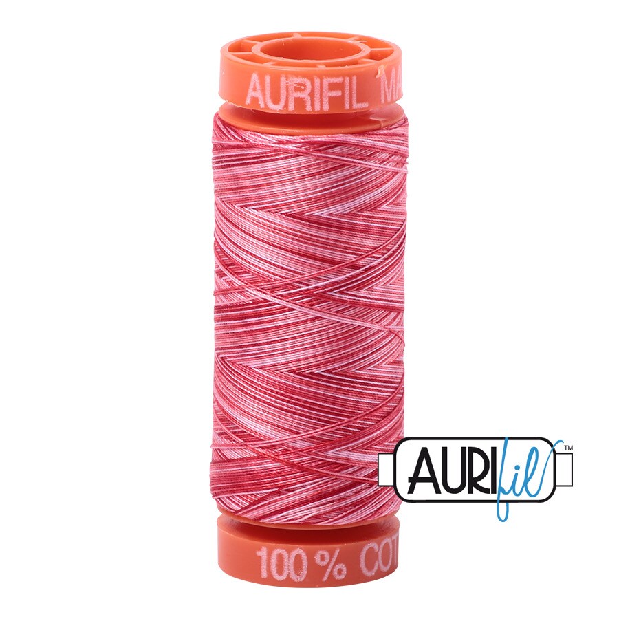 Strawberry Parfait - Variegated (4668) | 50wt Small Spool (200M / 220Y) | Aurifil Thread