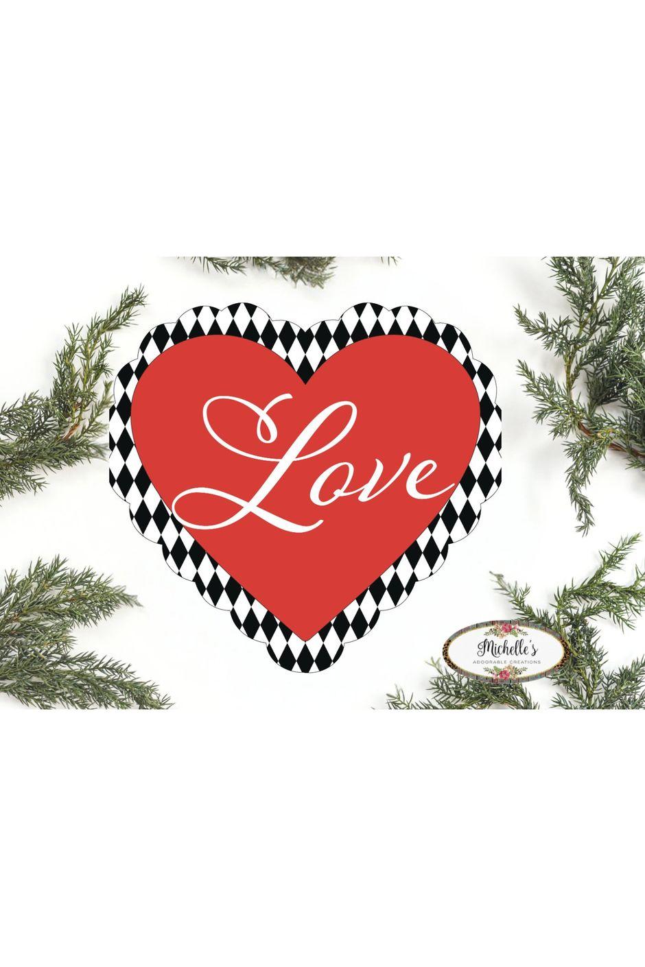 Valentine Love Harlequin Heart Sign