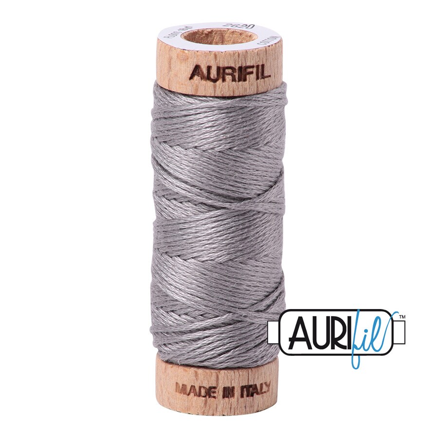 Stainless Steel (2620) | Aurifloss Small Spool (18M / 18Y) | Aurifil Thread