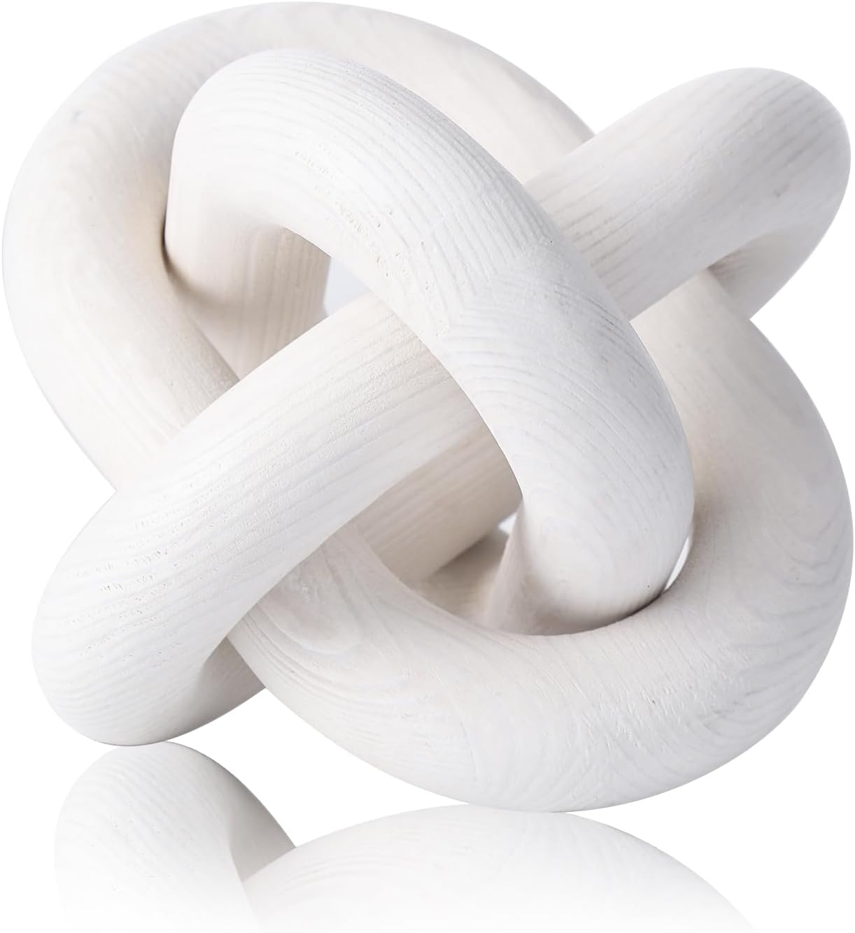 Wood Knot Chain Link Decor white Boho Wooden knots for Home Living Room, Coffee Table, Book Shelf Decoration, Modern Shelf