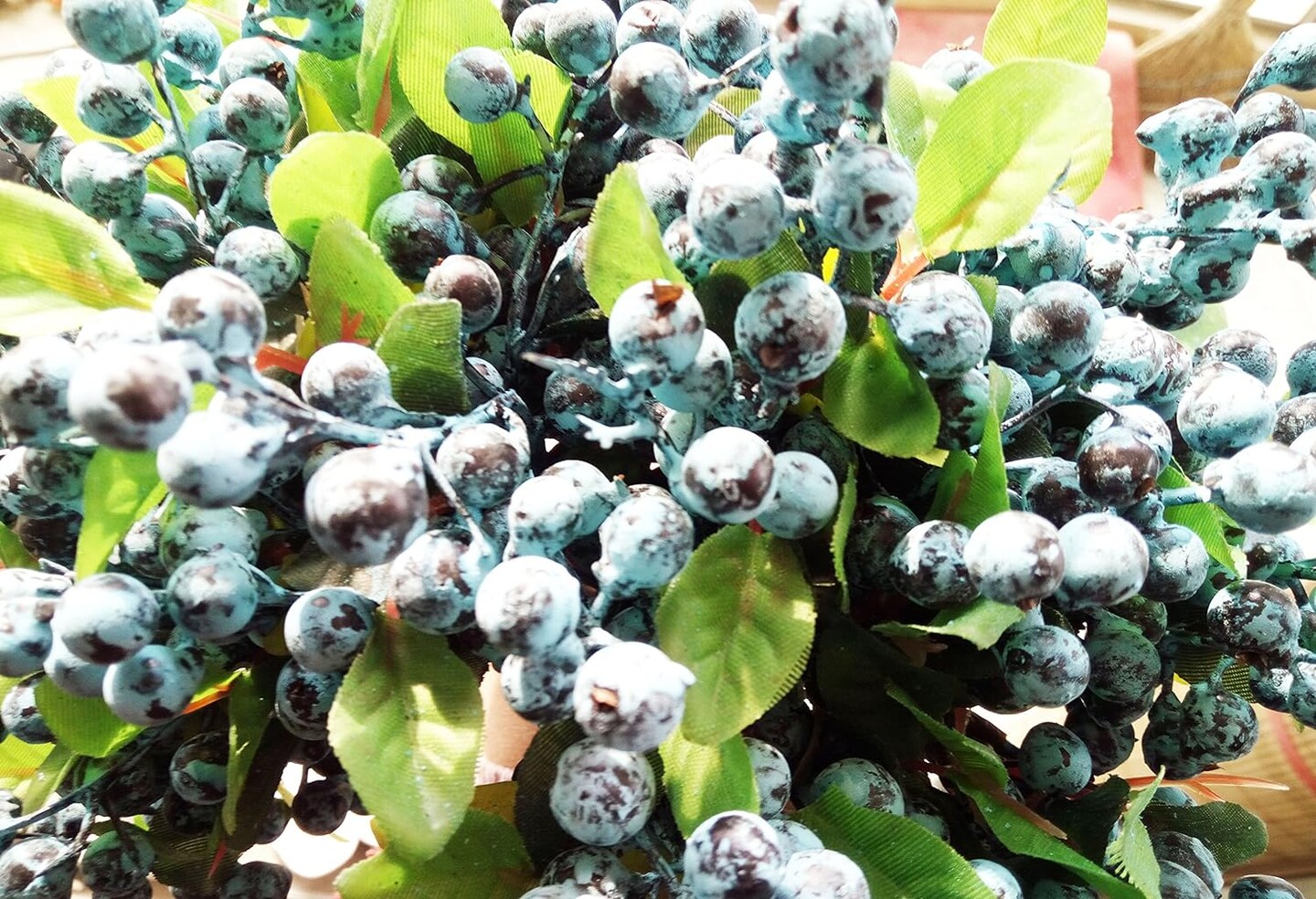 10 Pack Artificial Flowers California Faux Blueberries Artificial Stems for Decorating Blueberry Picks Fruit Fake Silk Flowers Home Decorative Party Wedding (Blue)