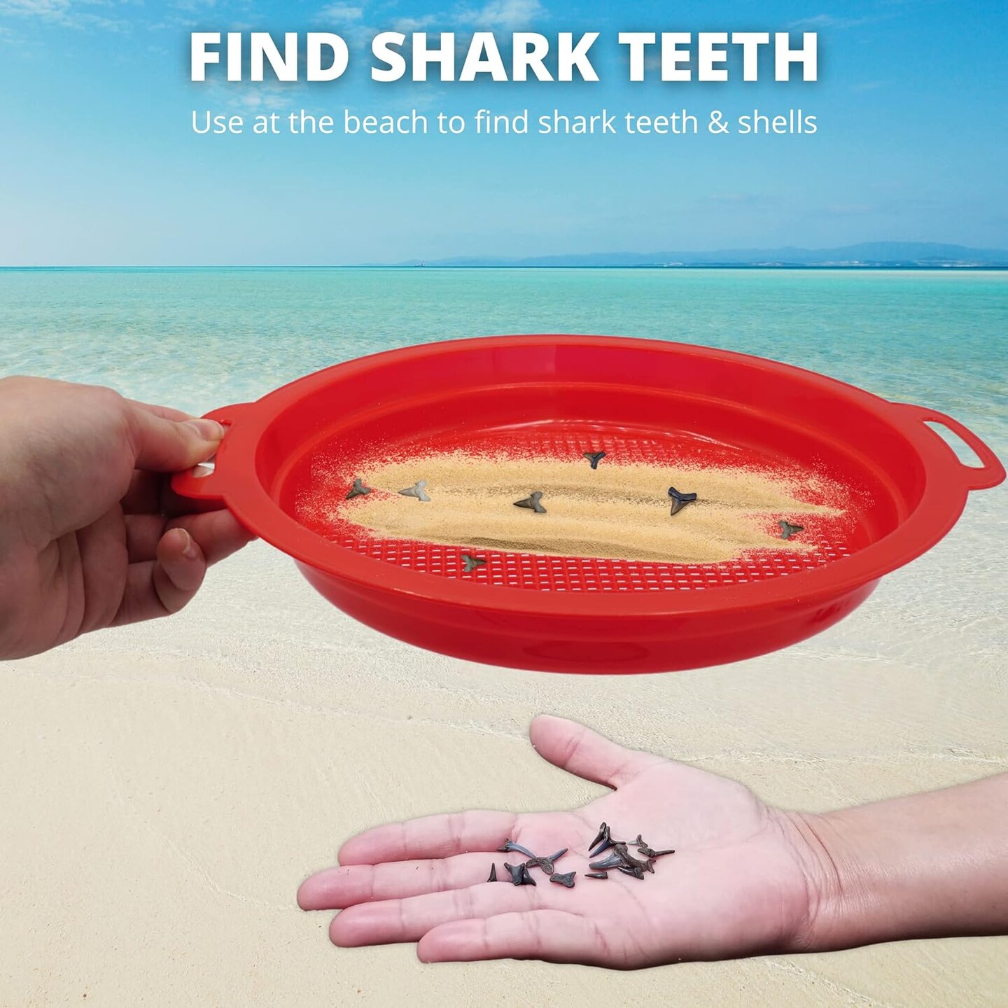 4E's Novelty 4 Pack Sand Sifter – 8.75" Sandbox Toys, Kids Sand Toys, Rock Strainer