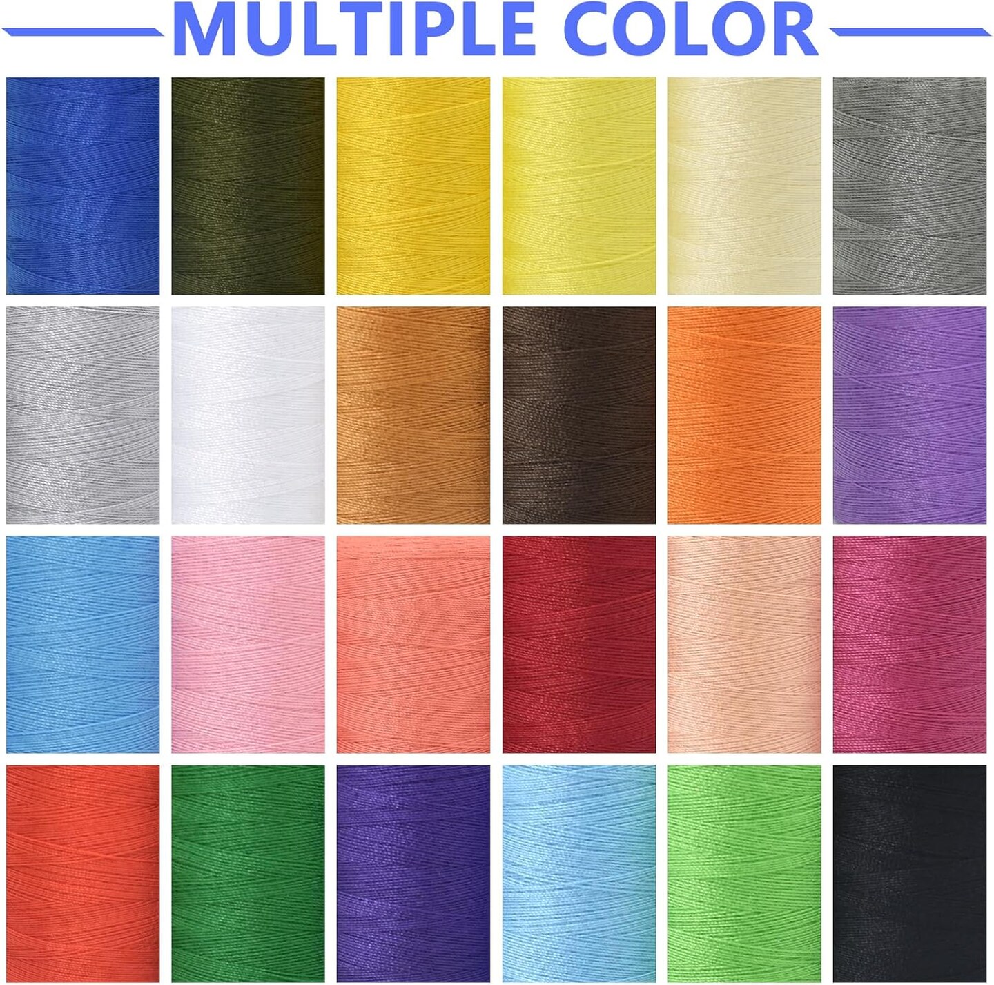 24Pcs Sewing Thread Spools Set 1000 Yards Per Spool Mixed Cotton