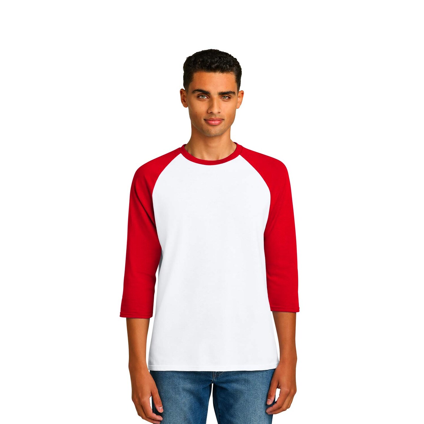 Gildan® Raglan Crewneck 3/4 Sleeve Heavy Cotton T-Shirt for Outdoor Activities & Daily Wear Tee