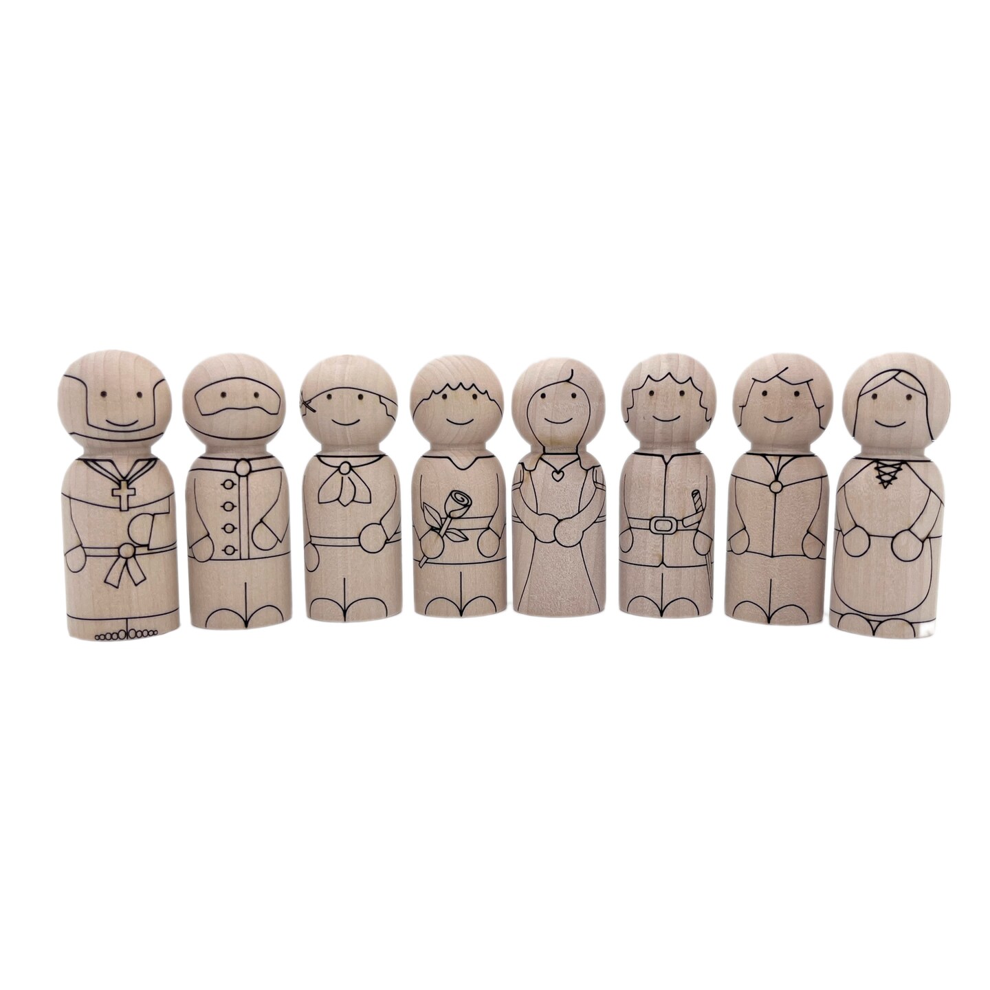 Romeo and Juliet Peg Doll Set by Pegsies&#x2122;