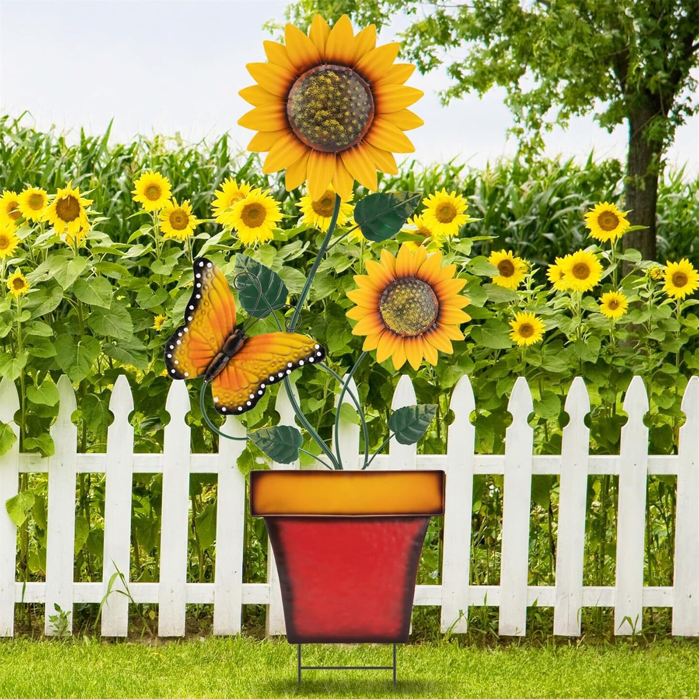 Spring Sunflower Decorative Garden Stake Yard Decor