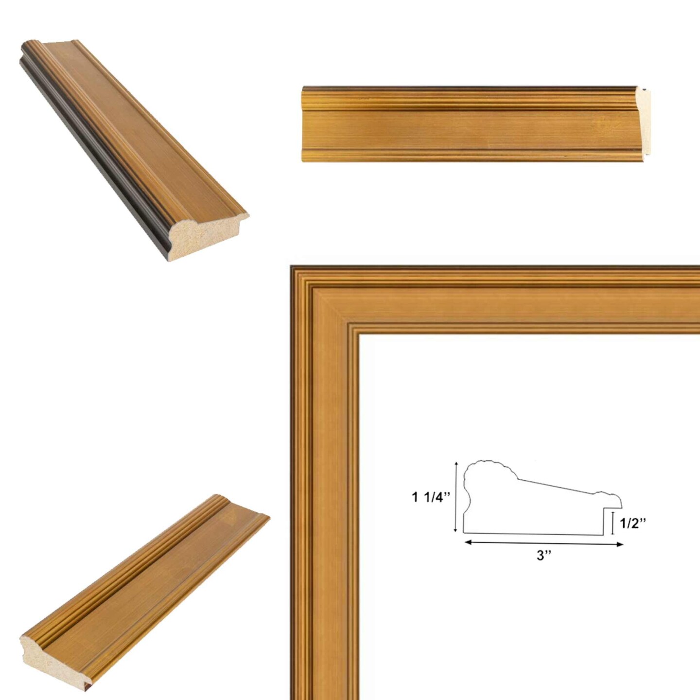 Wide Gold Leaf Flat Panel Picture Frame 8x10 frame