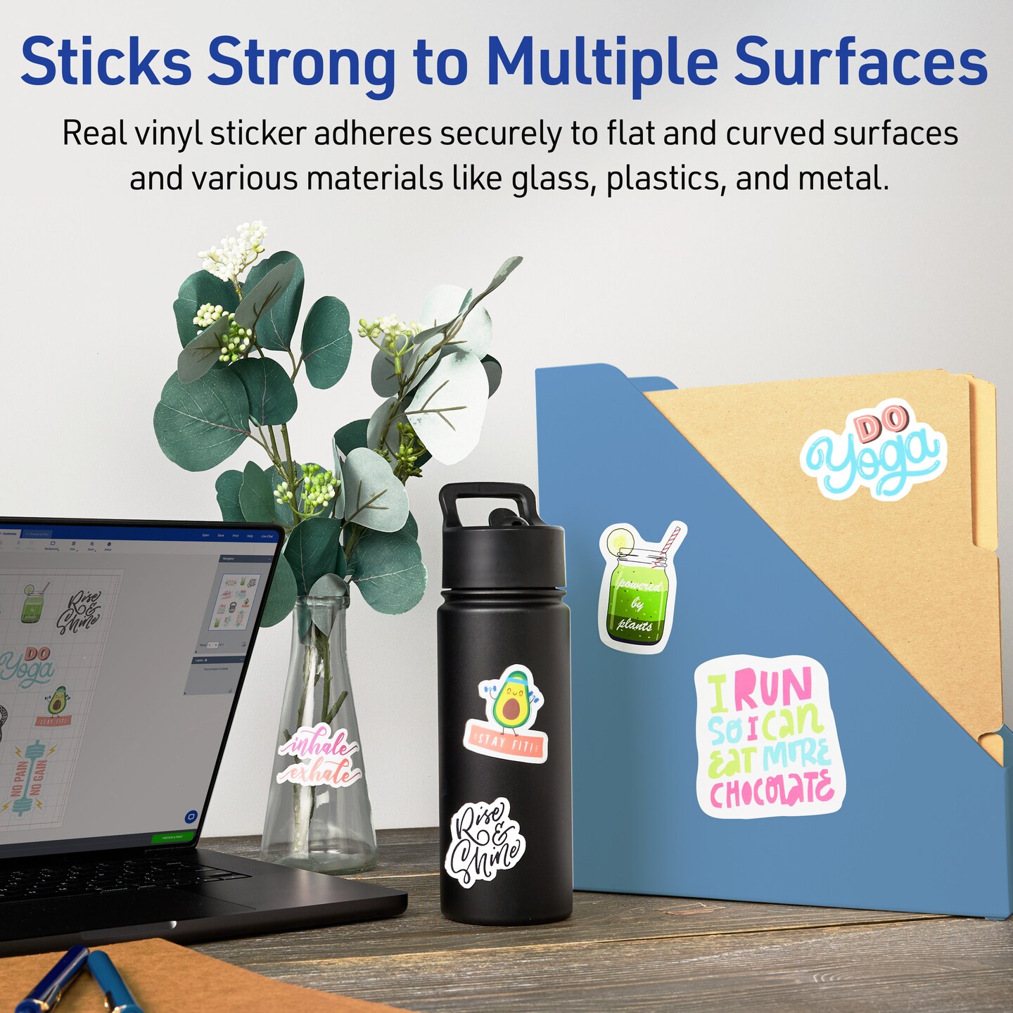 Avery Vinyl Sticker Paper, 8.5&#x22; x 11&#x22; Rectangle