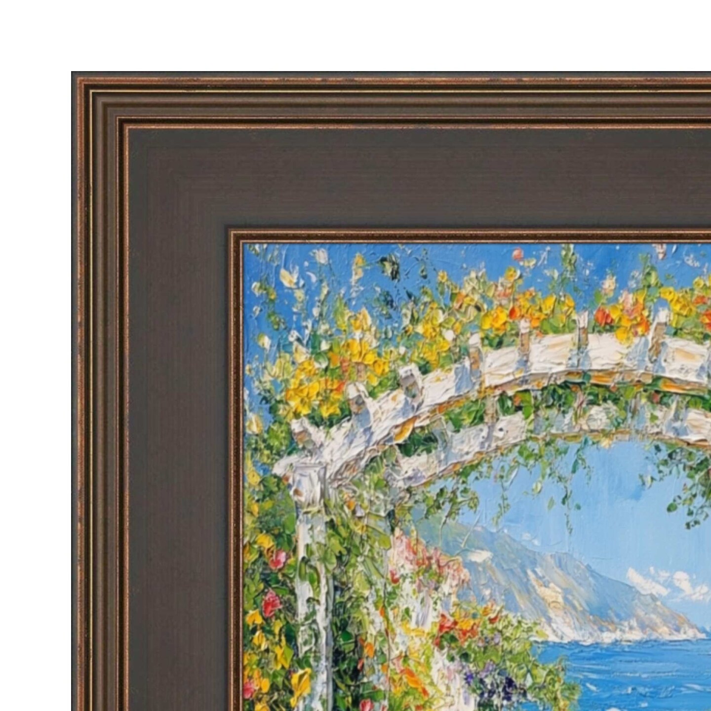 Wide Gold Black Flat Panel Picture Frame 16x16 frame