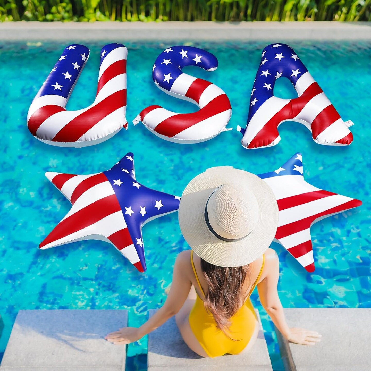 5 Pcs Patriotic Pool Party Decorations for 4th of July Decorations