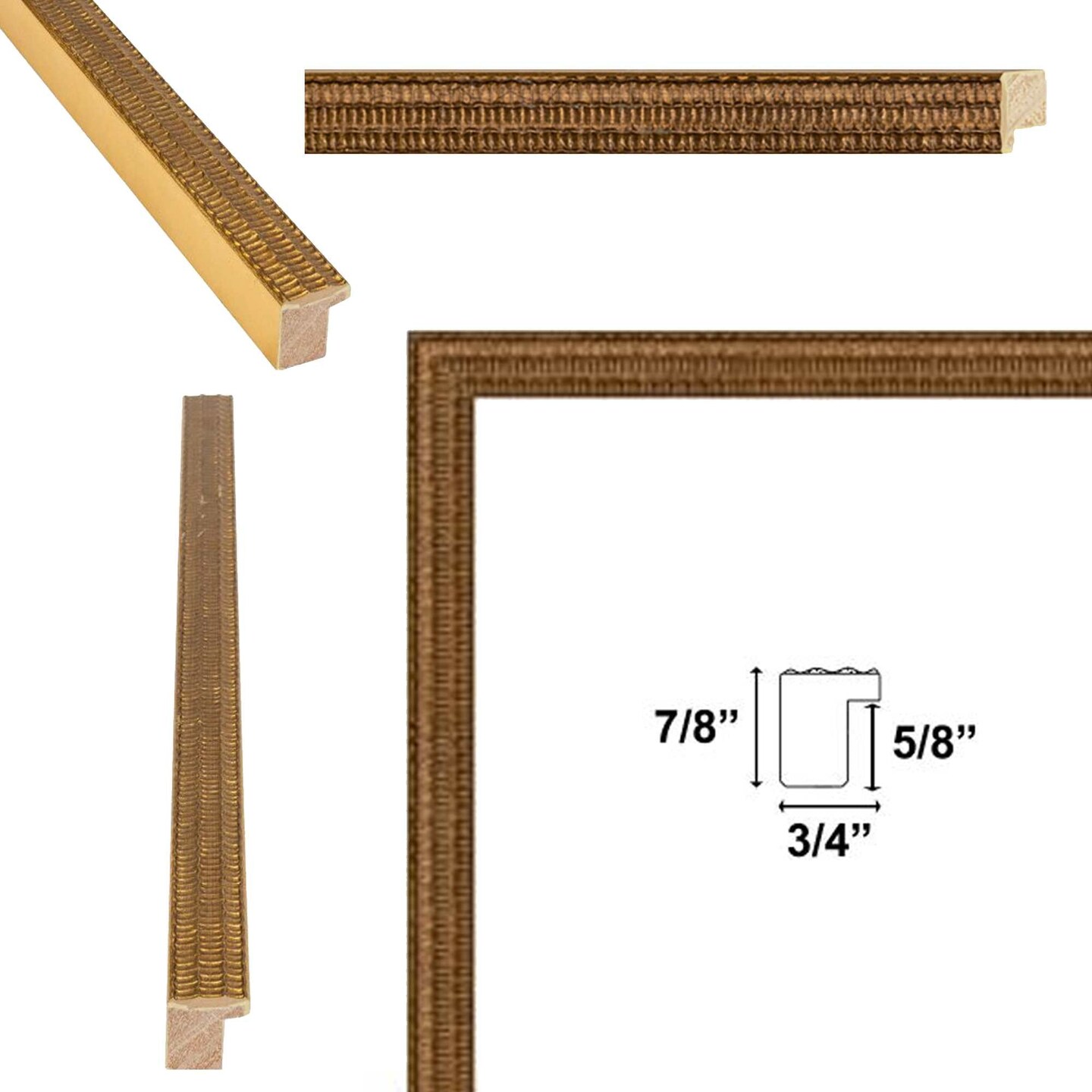 Contemporary Modern Slim Bright Gold Pebbled Texture Picture Frame 20x24 frame