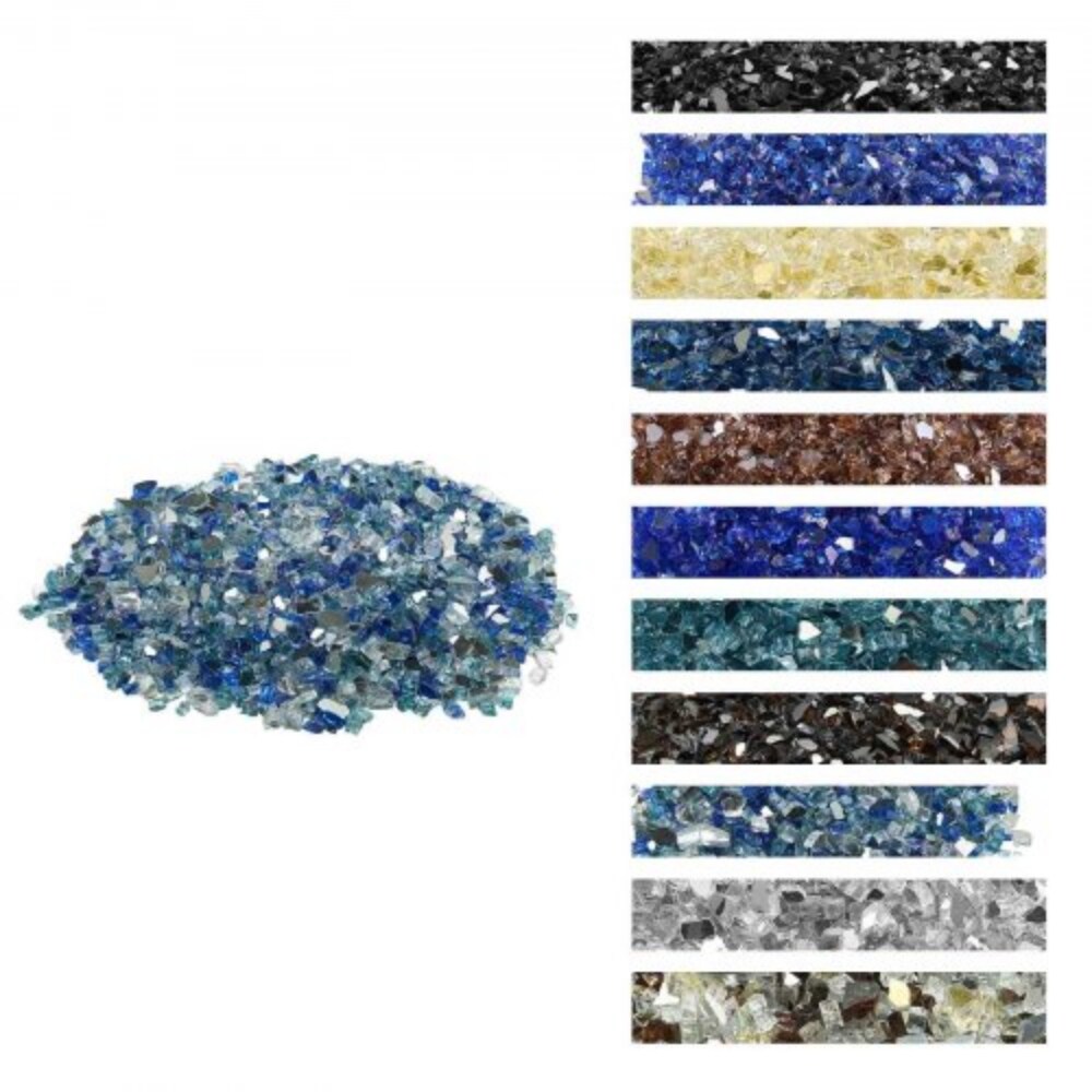 Fire Glass 10 LBS Fireplace Rocks Smokeless Reflective Firepit Cobalt ...