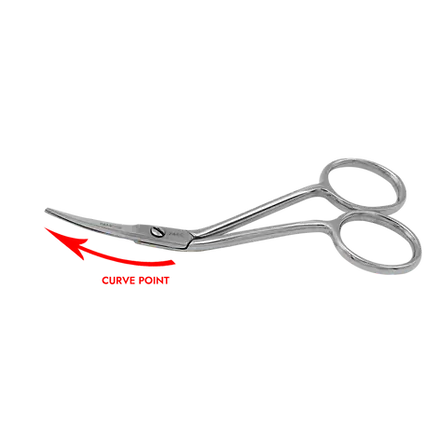 4" Fine Point, Mini Double Curved, Embroidery, Applique Scissors