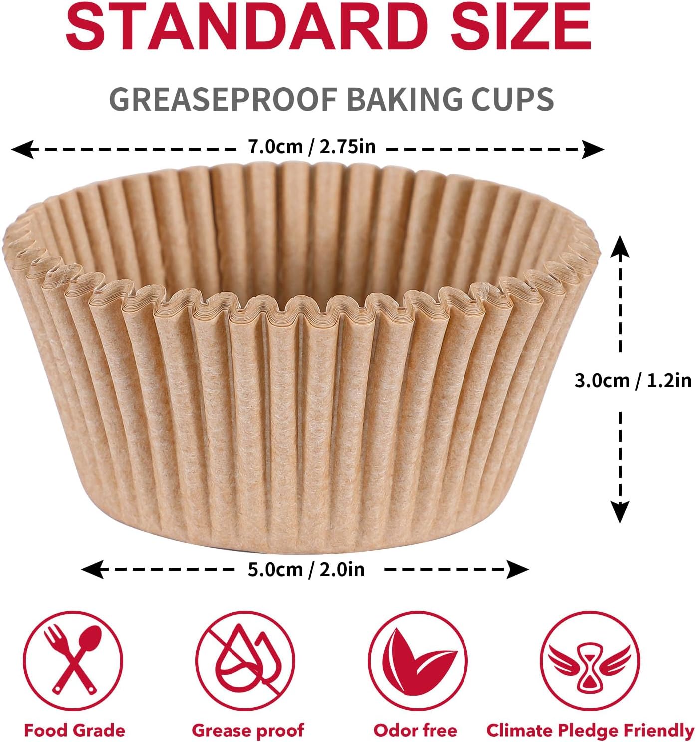300 Natural Parchment Cupcake Liners – Greaseproof Muffin & Baking Cups for Weddings, Birthdays & Parties