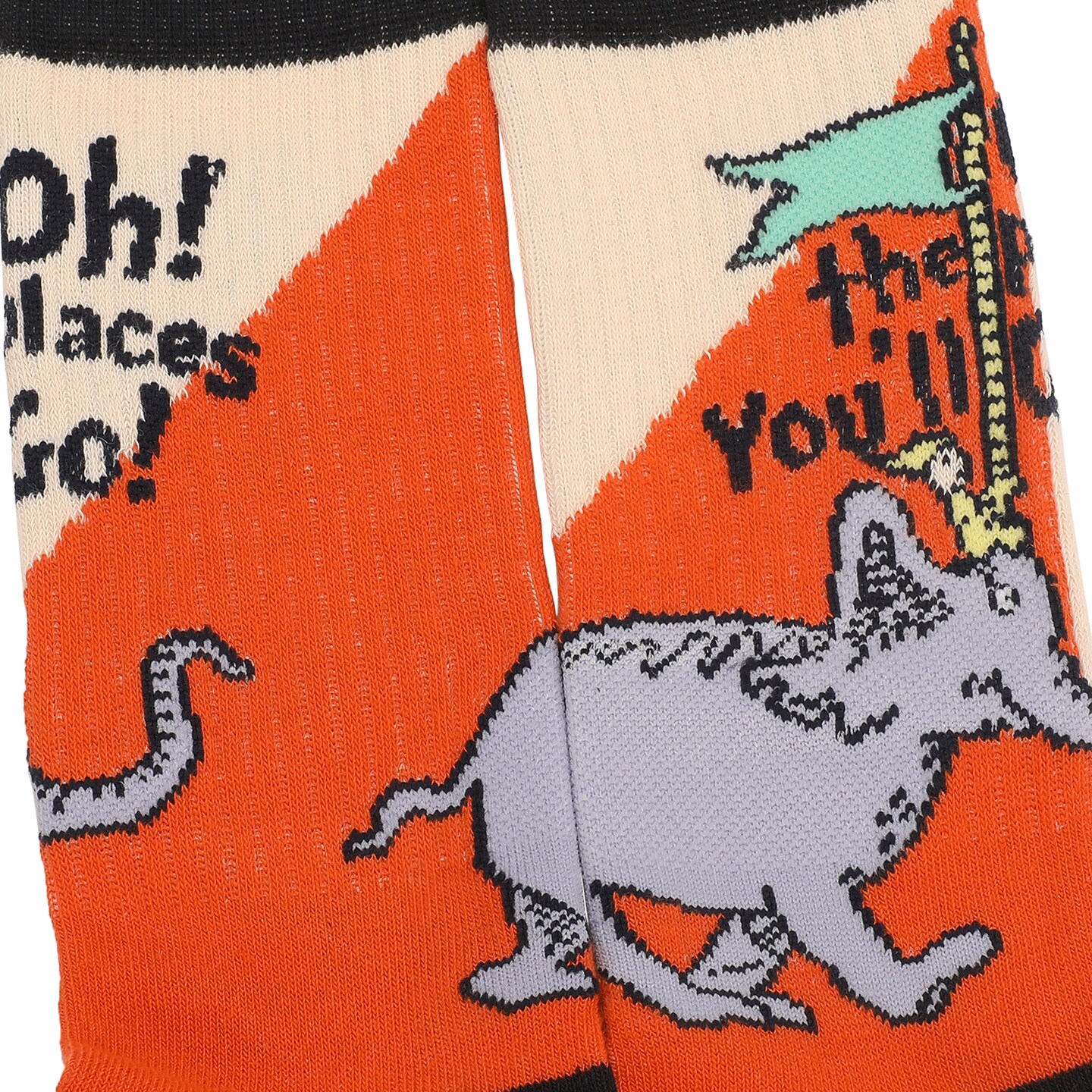 Dr Seuss Lorax, Oh The Places and Cat Mens Athletic Crew Socks 3 Pack