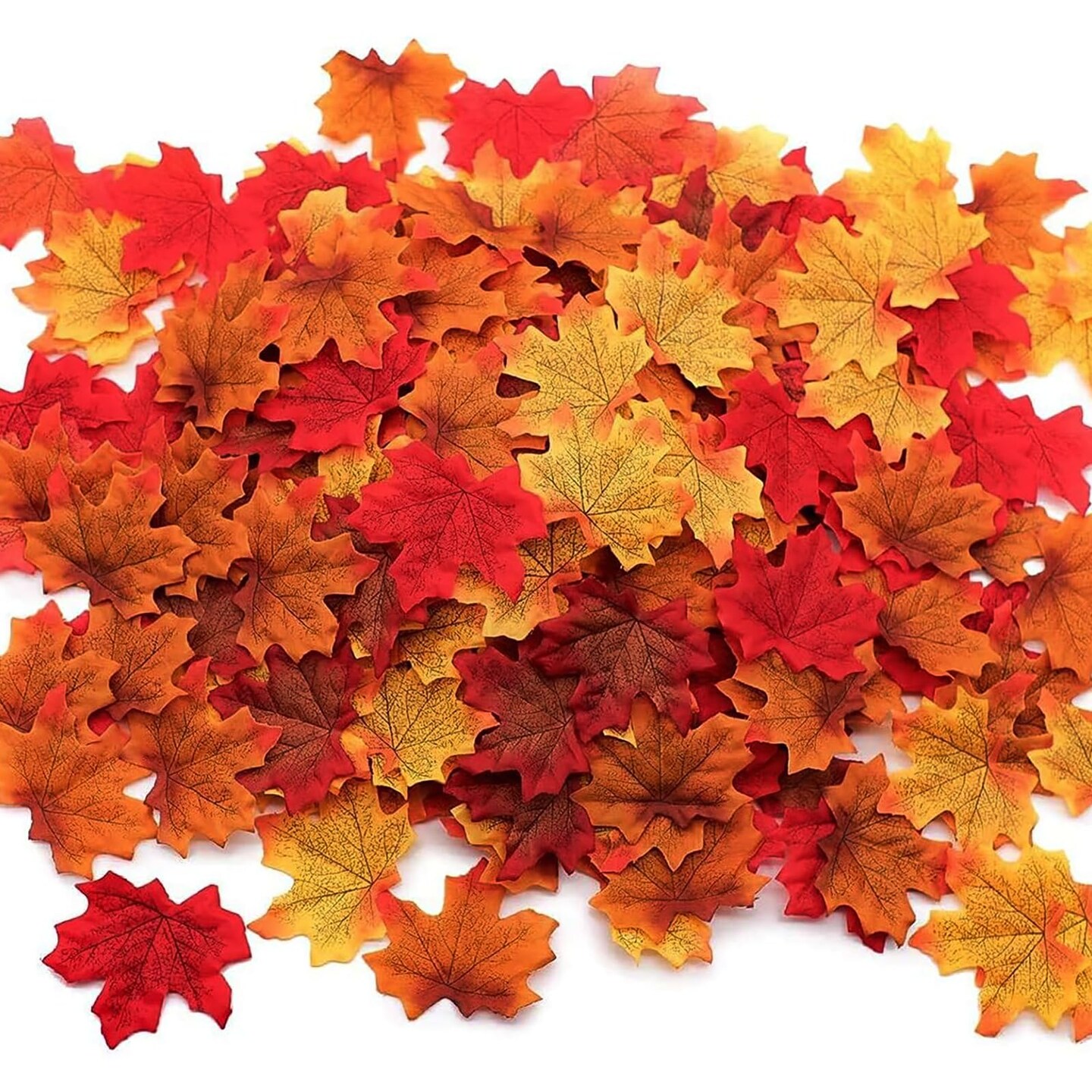 1100PCS Fall Artificial Maple Leaves Thanksgiving Autumn Leaf Wedding Party Table Decor,Multicolored