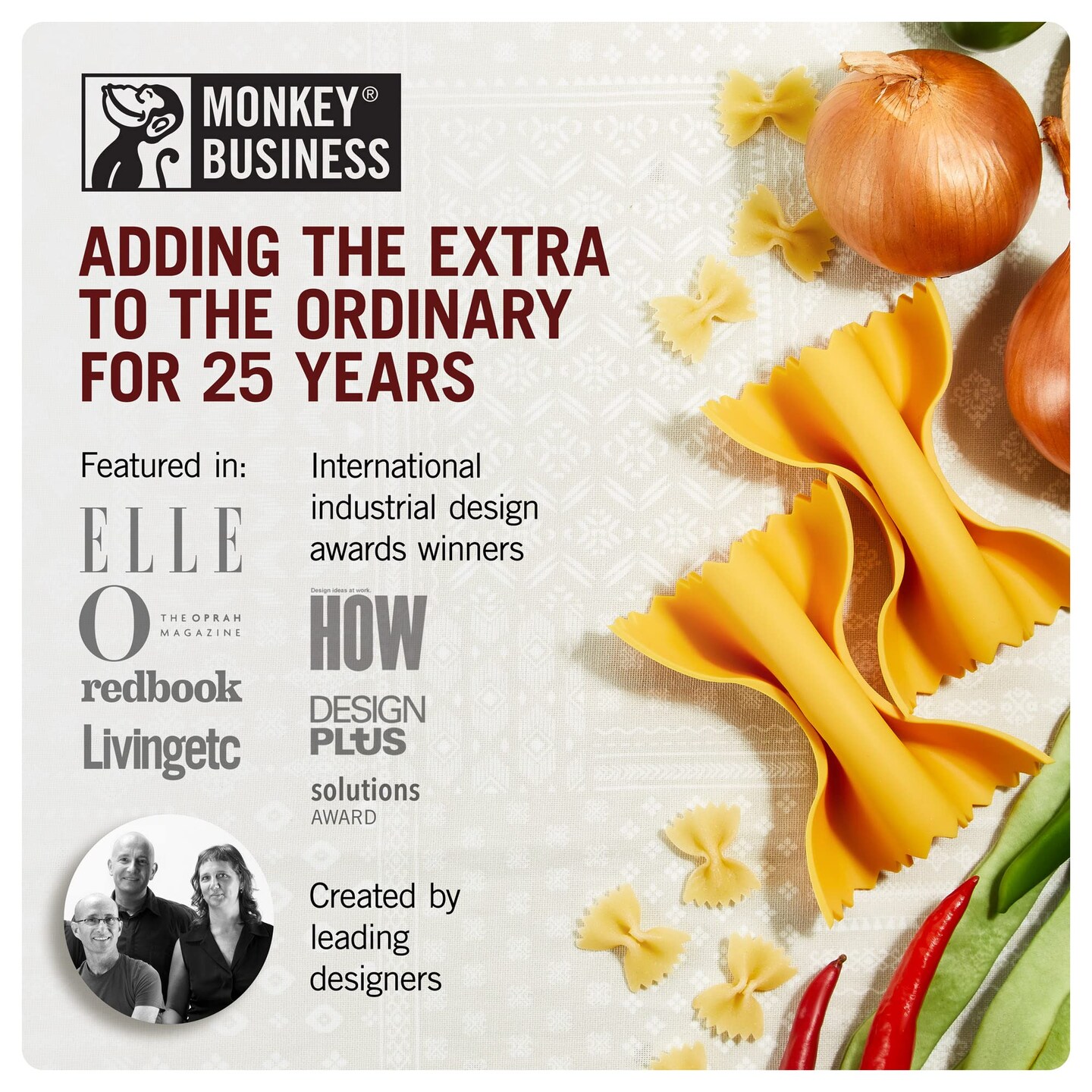 Monkey Business Farfalloni-Shaped Pot Holders – Mini Silicone Pinch Mitts | Fun Silicone Pot Gripper & Kitchen Gadget | Quirky Pasta-Inspired Kitchen Gadgets Collection