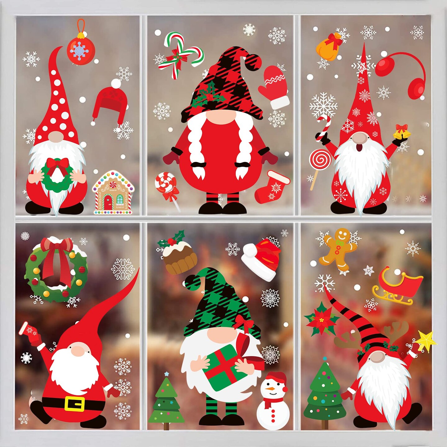 Christmas Window Clings - 316PCS Christmas Decorations Window Stickers Decals for Glass Windows Office Home Indoor Outdoor