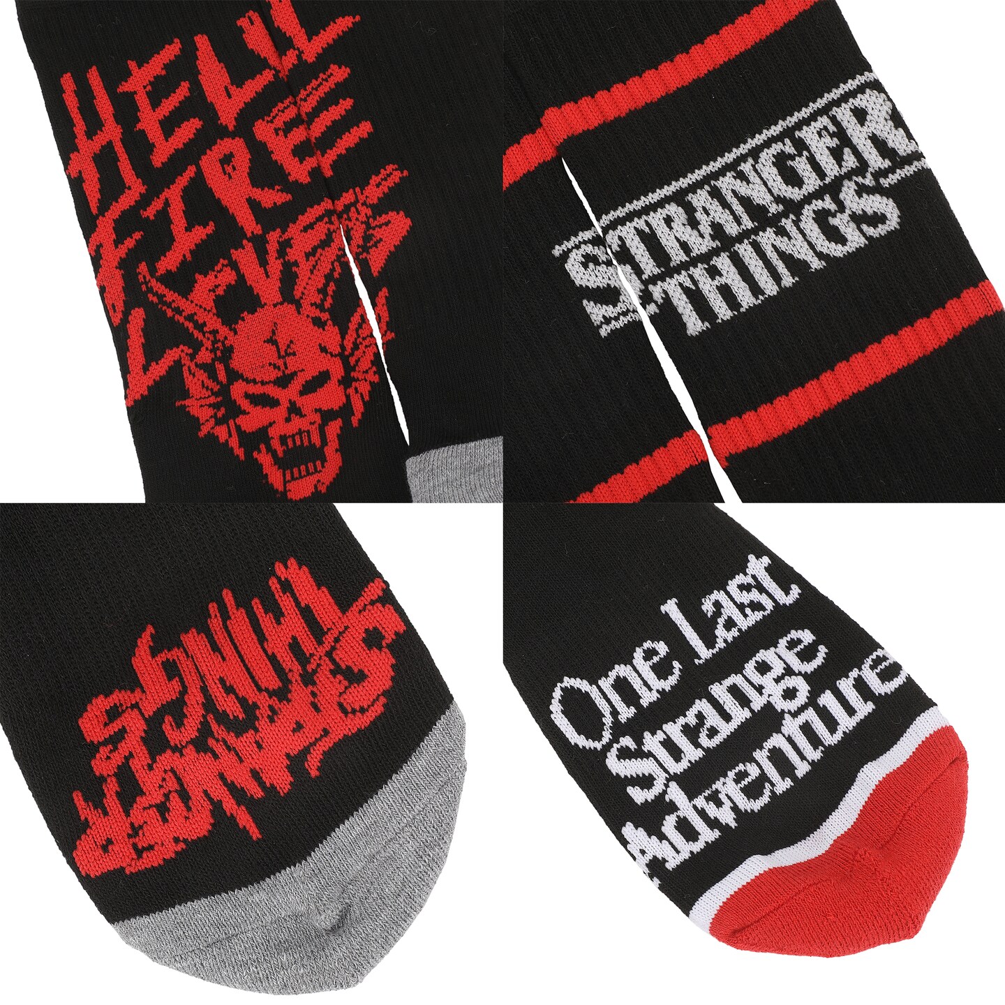 Stranger Things Glow In The Dark, Hellfire Club and Squawk Mens Athletic Crew Socks 3 Pack