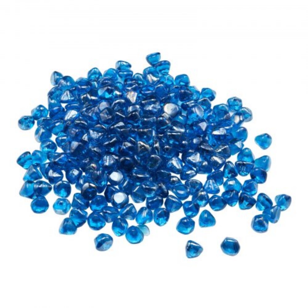 10 LB Fire Glass Fireplace Rocks 1 Inch Diamond Beads Caribbean Blue ...