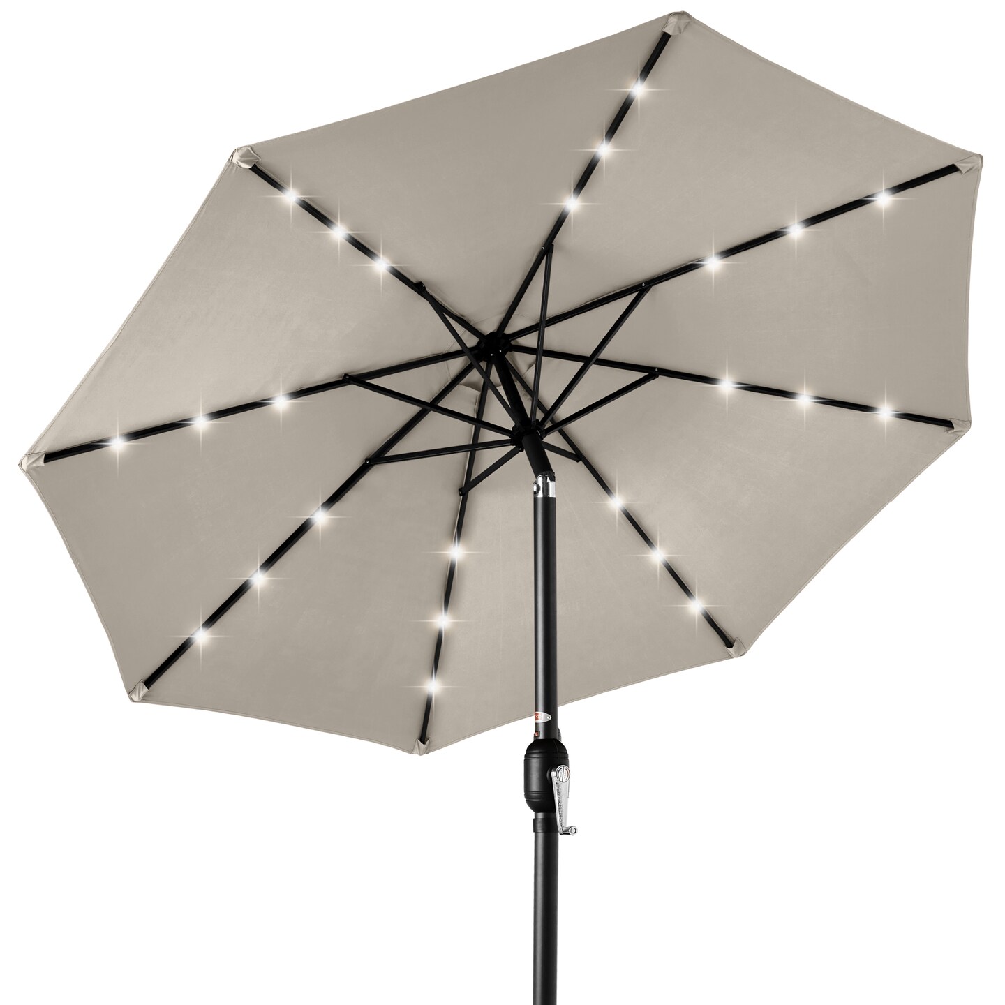 Best Choice Products 10ft Solar LED Lighted Patio Umbrella w/ Tilt Adjustment, UV-Resistant Fabric