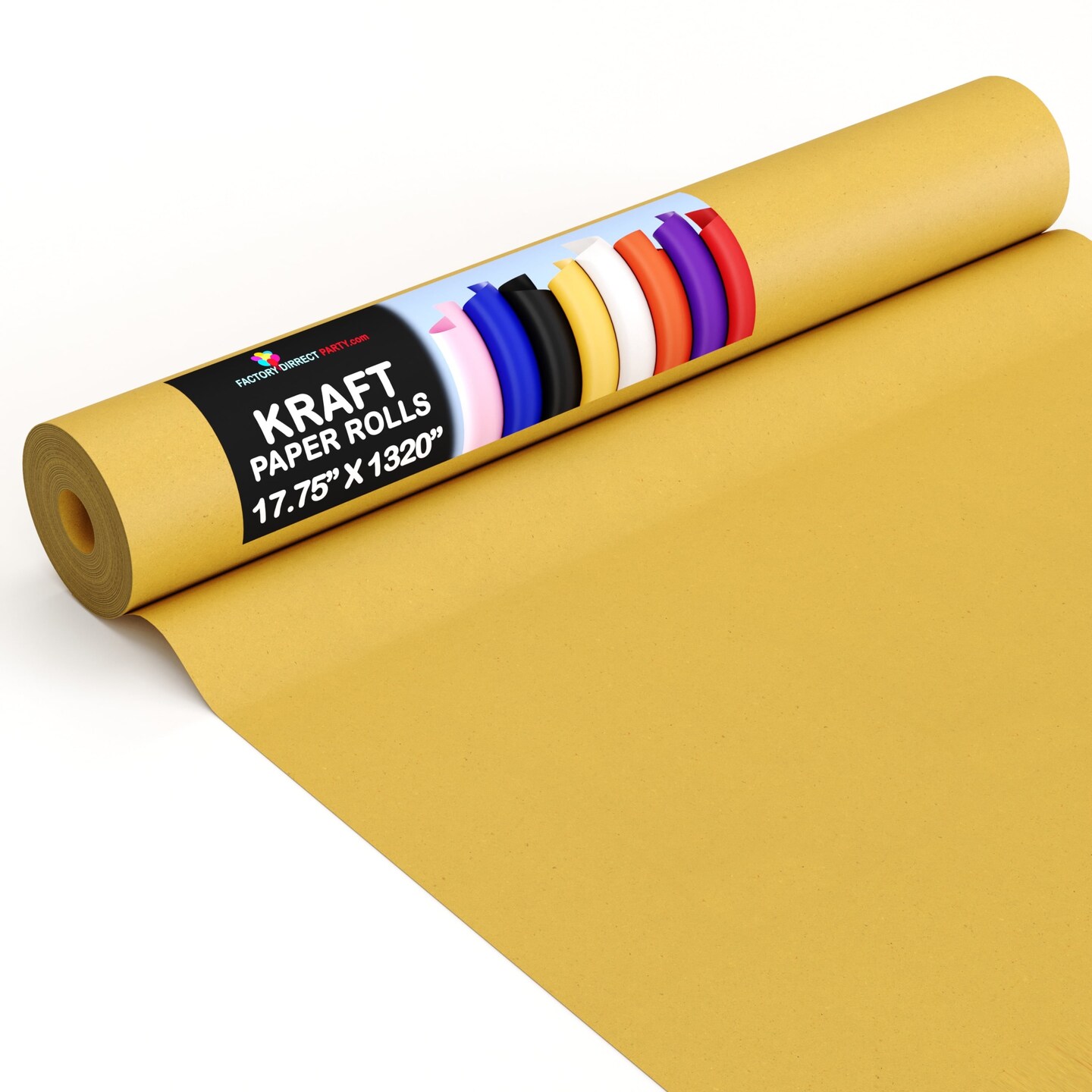Kraft Paper Roll 17.75" X 1320" (110' Ft) Colored Paper Roll - Packing Paper Roll - Craft Supplies - Kraft Wrapping Paper Perfect as Shipping Paper Craft Paper Roll by Crown Display
