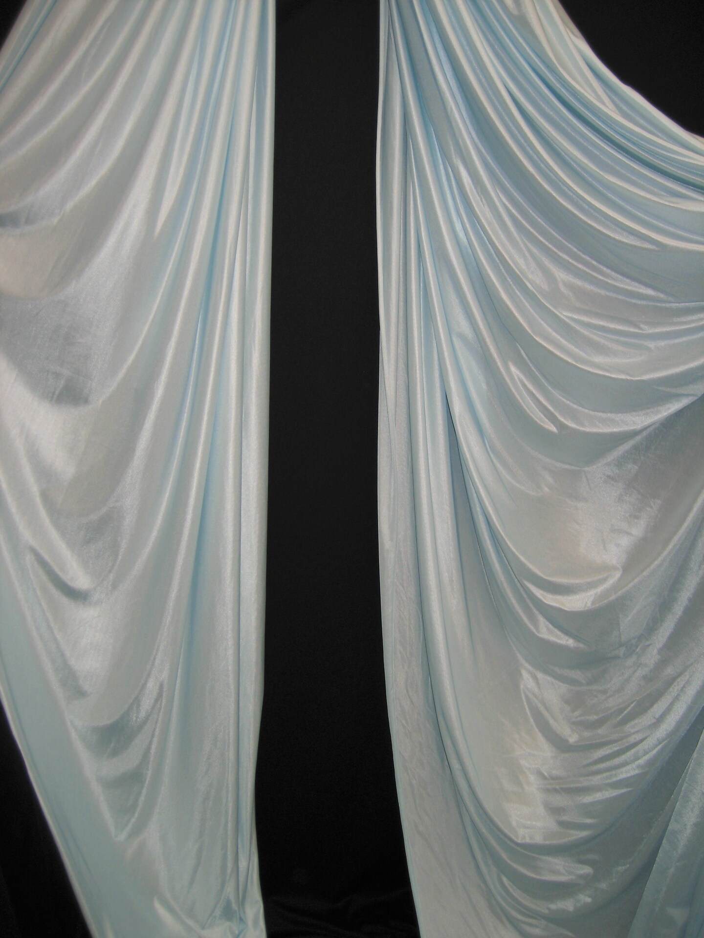 1 Yard Lt. Blue Polyester Fabric Low Stretch For Aerial Use Backdrops Crafts 108&#x2033;-120&#x2033; Wide