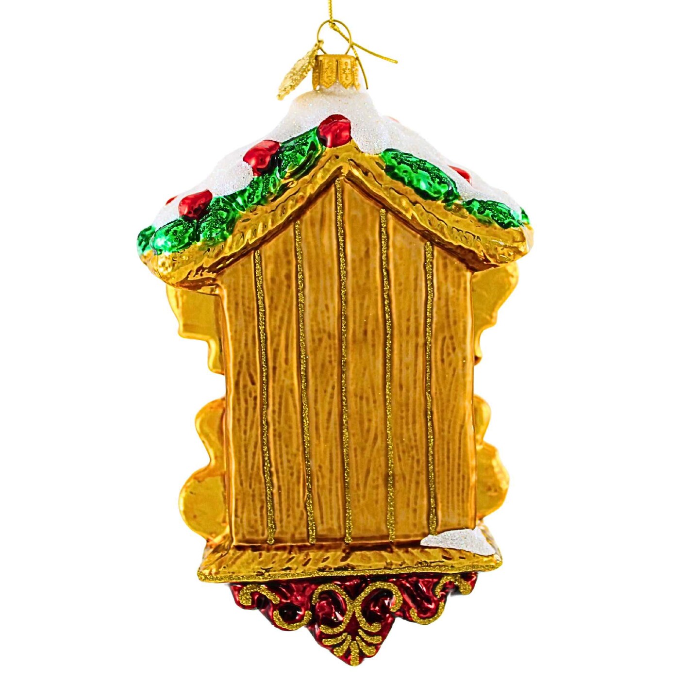 Huras Family 5.5 Inch Grandma's Great Cuckoo Clock Christmas Tree Ornament , Cardinal Time Peppermint
