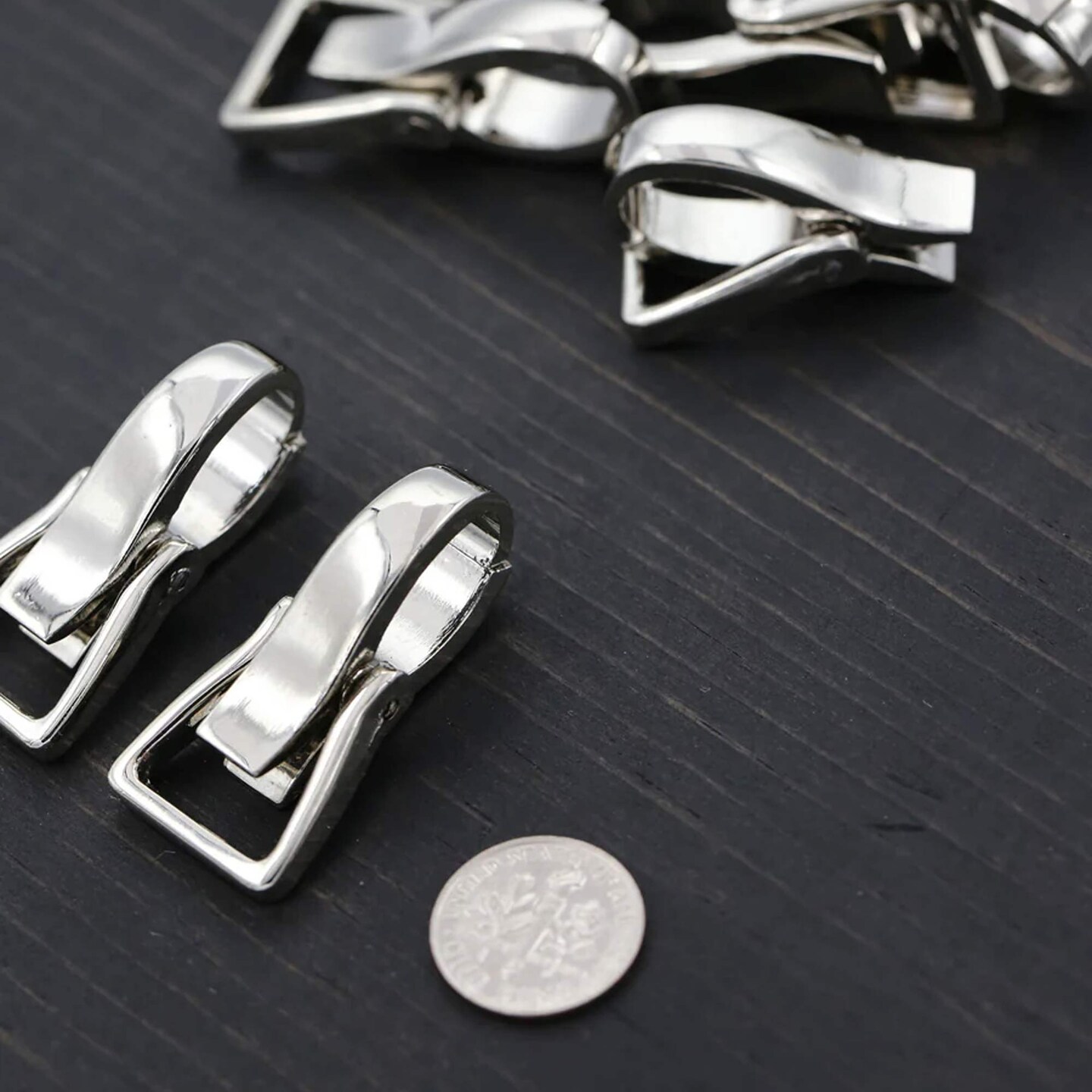 4 Pieces Silver Metal Purse Clasps Modern Small Opening 38mm Loop 15mm