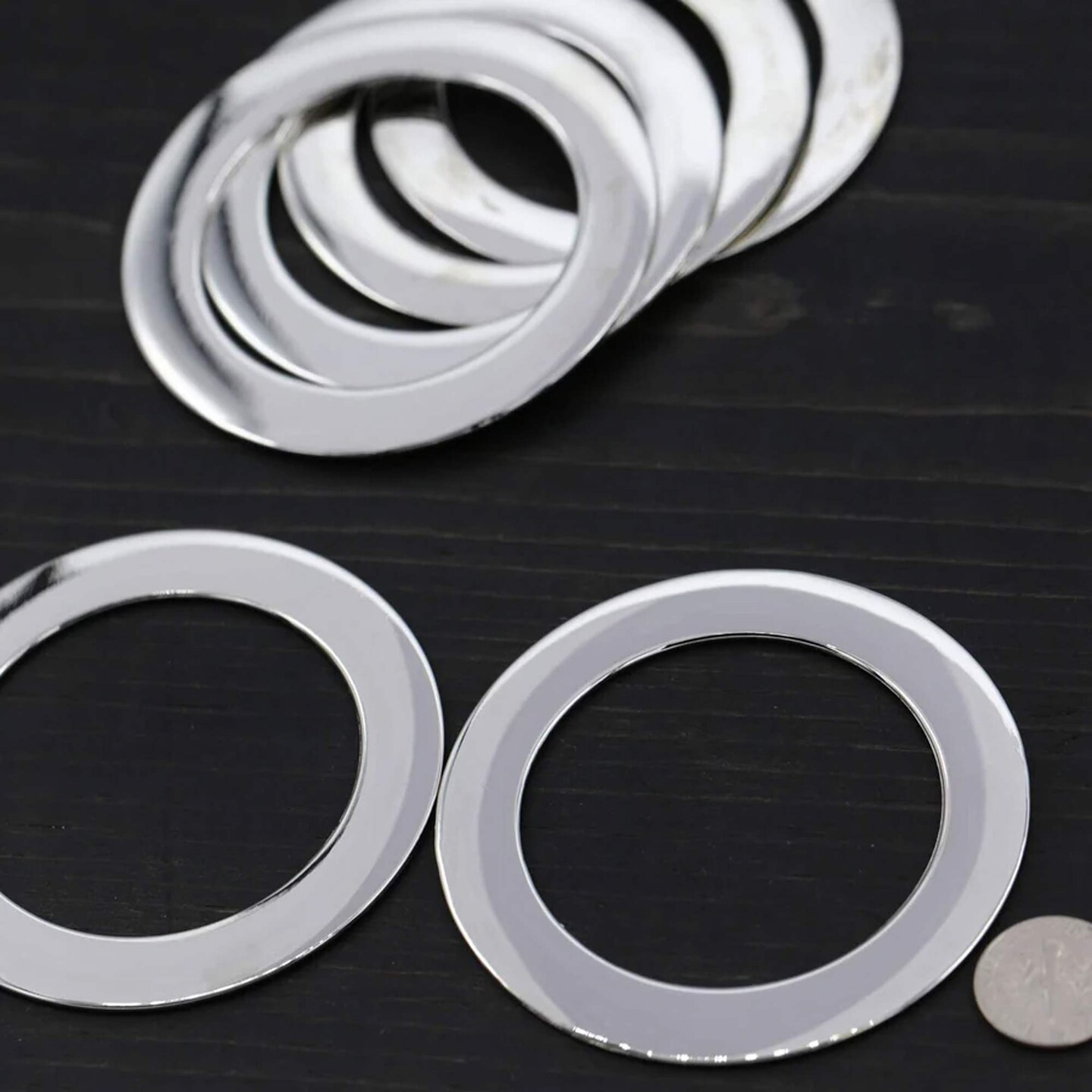 4 Pieces Flat Silver O Rings Heavy Duty Purse Rings Accessories 1.75 Inch